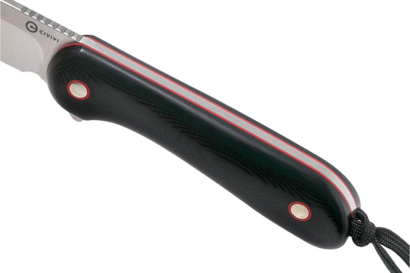 Civivi Elementum Fixed Blade C2104A Black Contoured G10 vaststaand mes