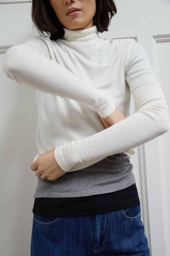 Soaked in Luxury SLFauna Rollneck Whisper white