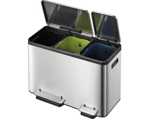 EKO pedaalemmer EKO Casa aantal vakken 3 2x 15 liter 1x 15 liter zilver