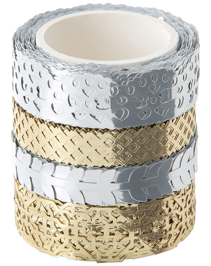 Deko-Klebeband HOTFOIL DEKOR 4er-Set in silber/gold