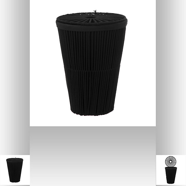 Panier à linge, 42 litres, noir, Manille, 5Five