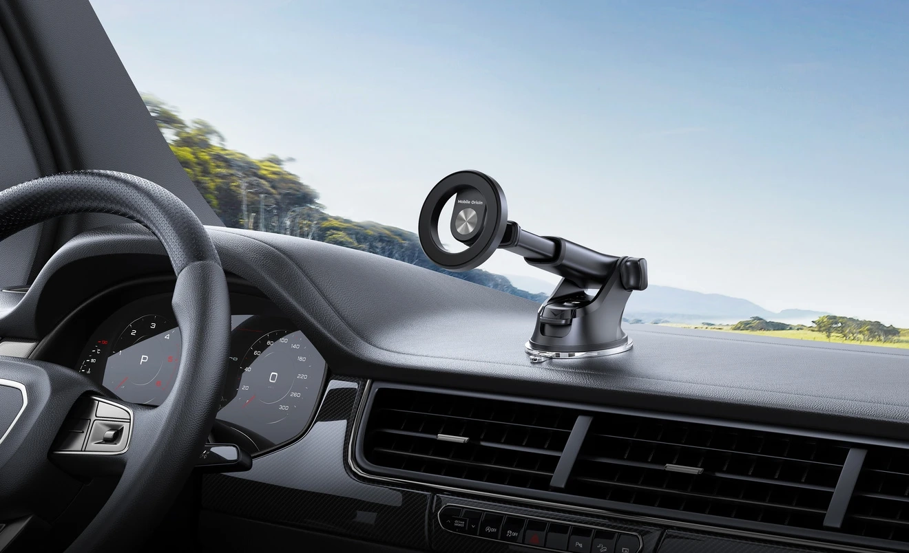 2in1 Universal Magnetische MagSafe Auto KFZ 360° Dashboard und Lüftungsgitter Smartphone Halterung inkl. Magnet Ring - Schwarz