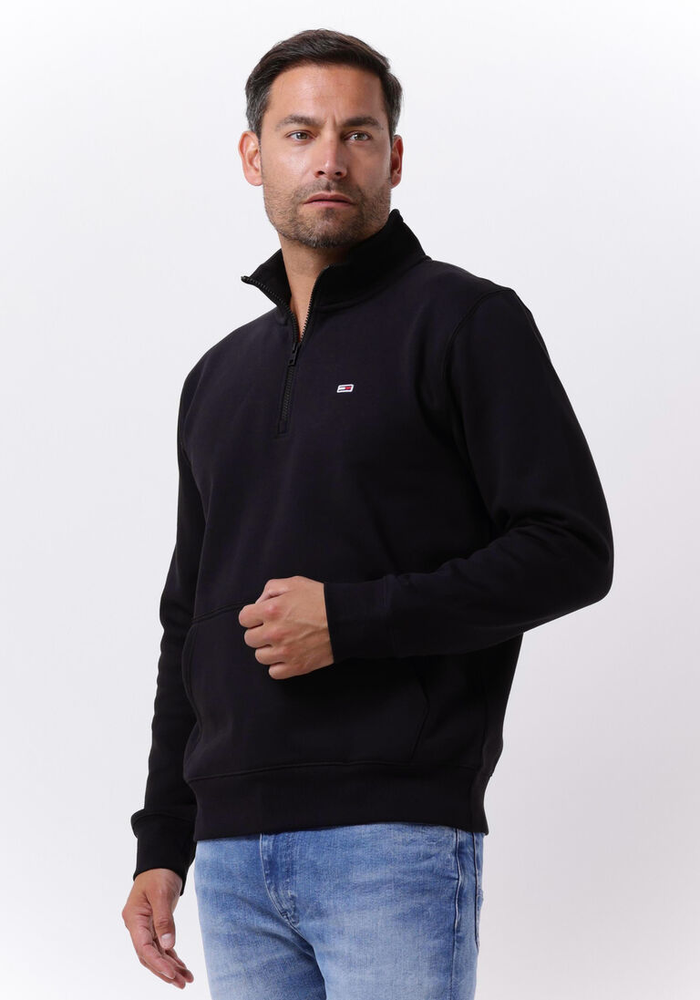 TOMMY JEANS zwarte tommy jeans vest tjm regular fleece mock neck