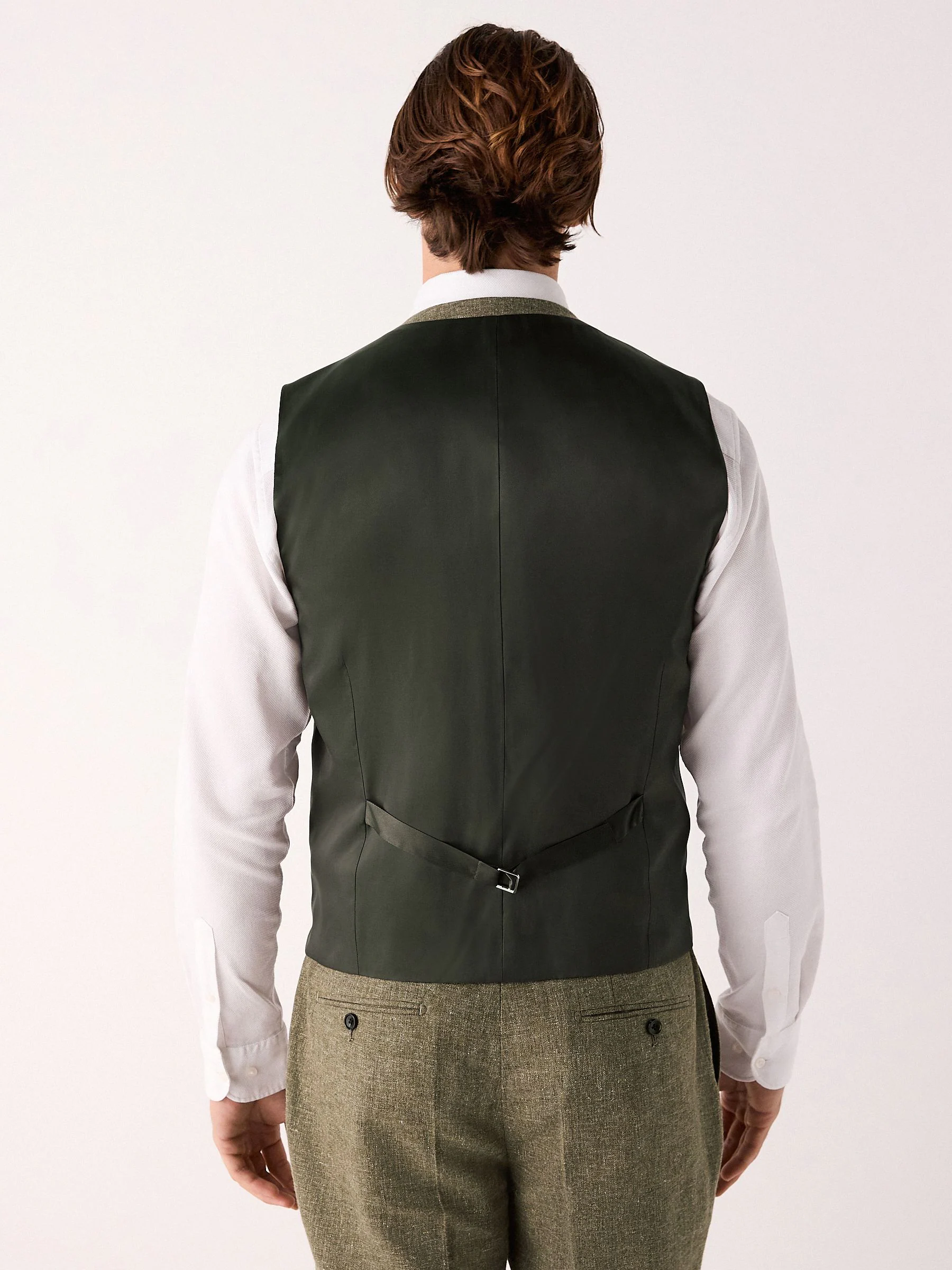 Groen - Gilet van linnenmix