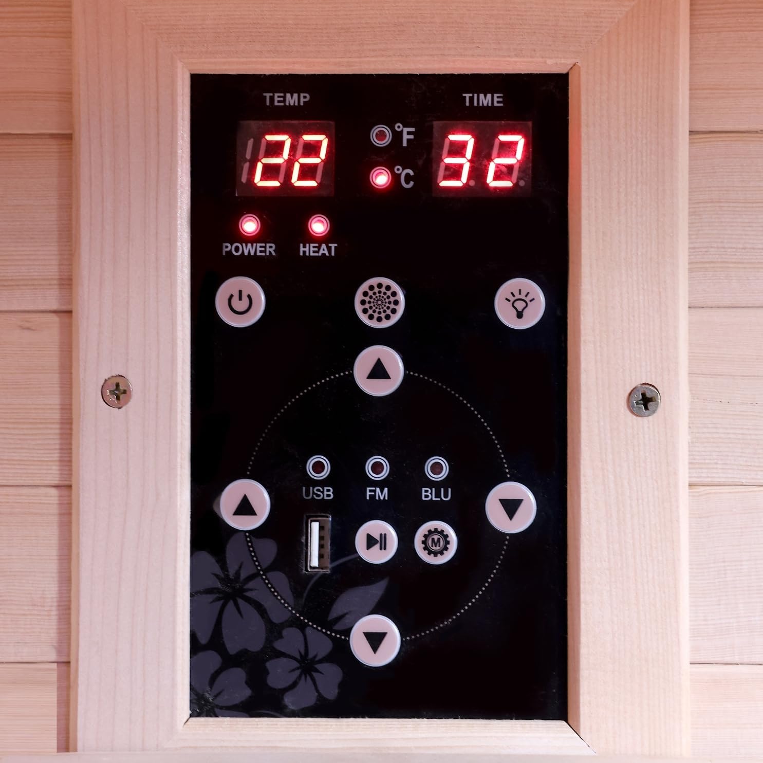 SANOTECHNIK Infrarotkabine TWINCOMBI – 2 Personen Kombi-Sauna 130×120×200cm | 3 Vollspektrum-Strahler (2×300W & 1×400W), Harvia 3,5kW Ofen, LED-Farblicht, Bluetooth-MP3 – Art.Nr.: J30130