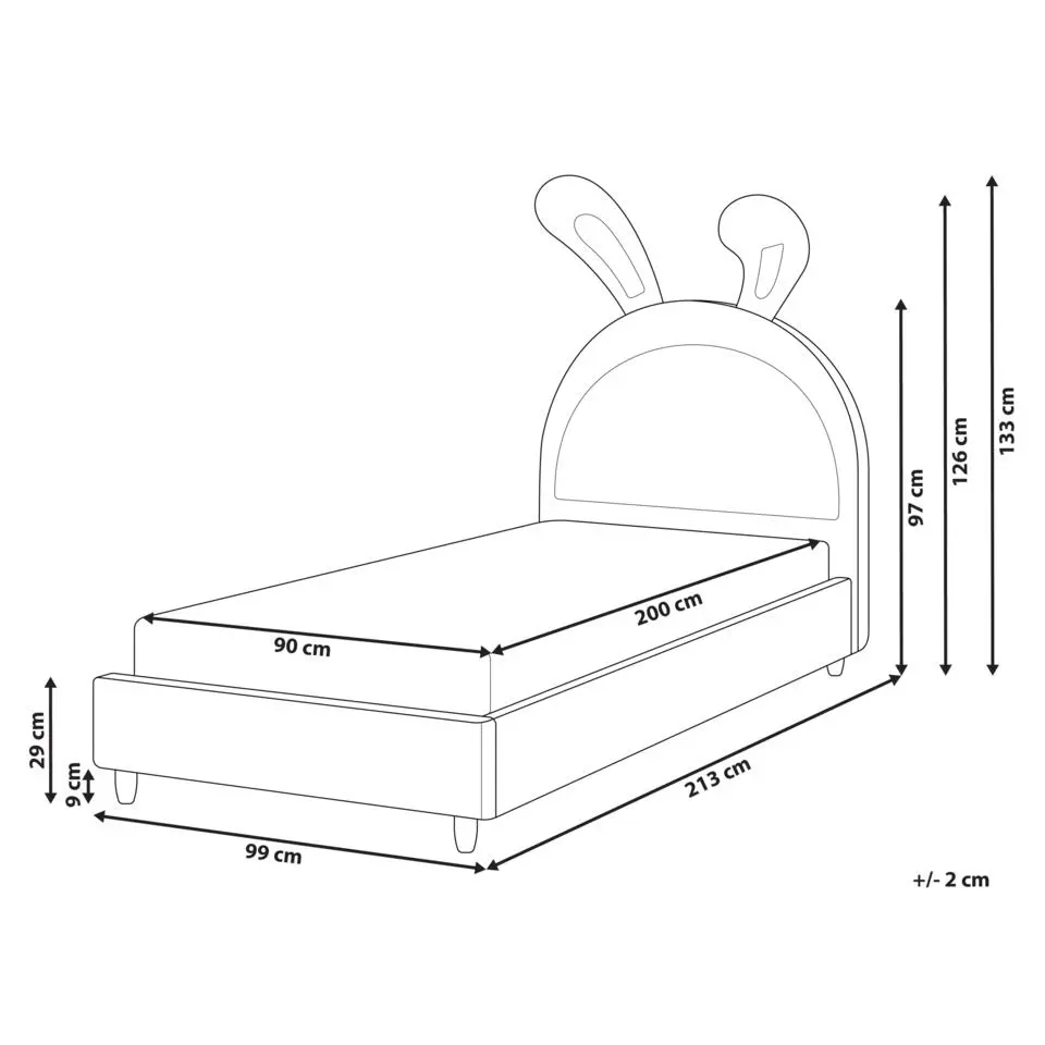 LALLIAS - Eenpersoonsbed - Roze - 90 x 200 cm - Fluweel