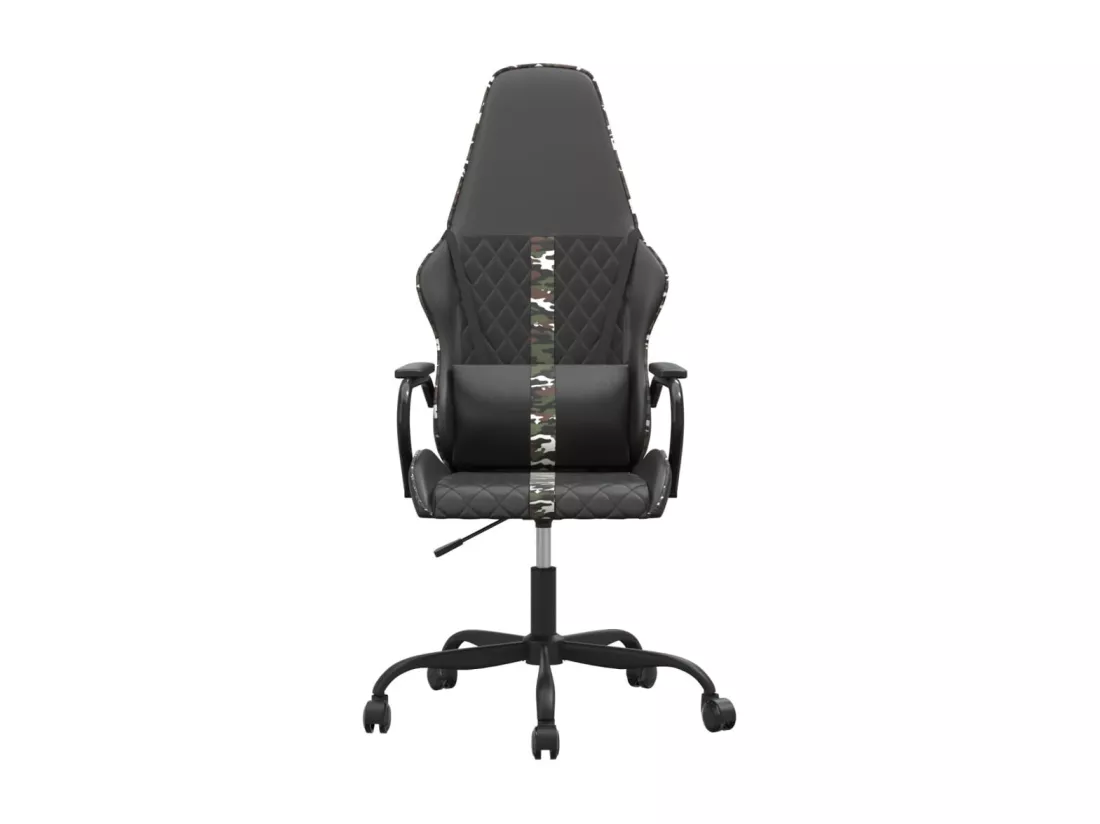 Chaise de jeu de massage camouflage et noir similicuir