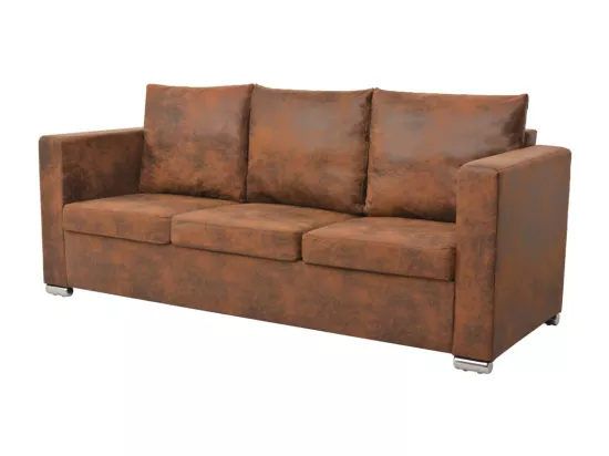 NETTLIFE Canapé à 3 places 191 x 73 x 82 cm Cuir daim artificiel