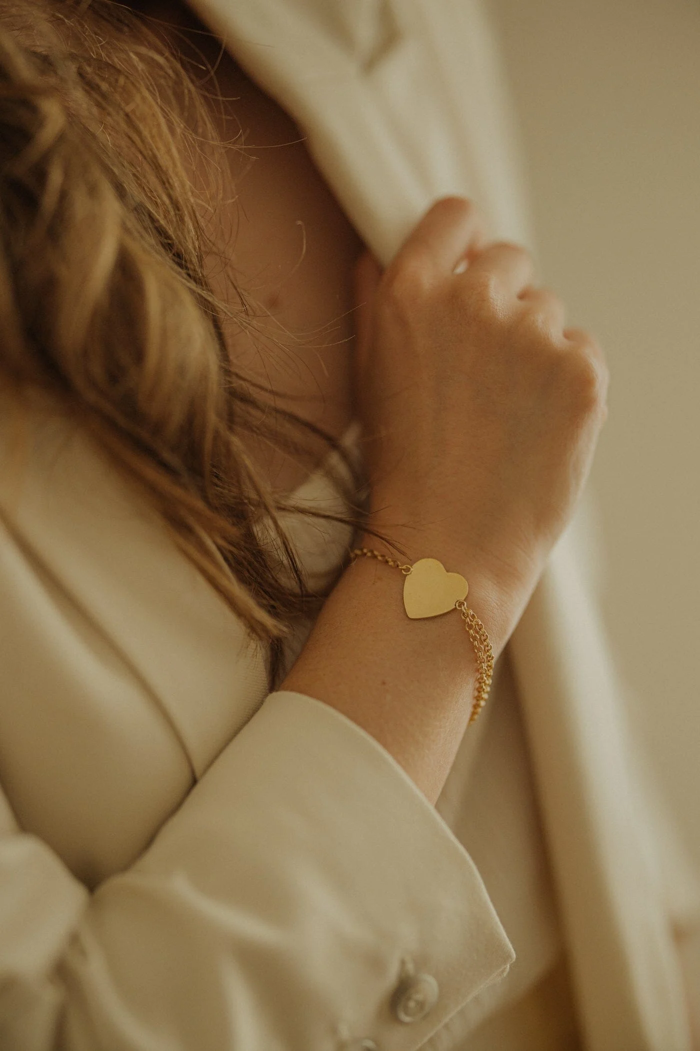 APHRODITE - Bracelet coeur doré à l'or fin | Argent