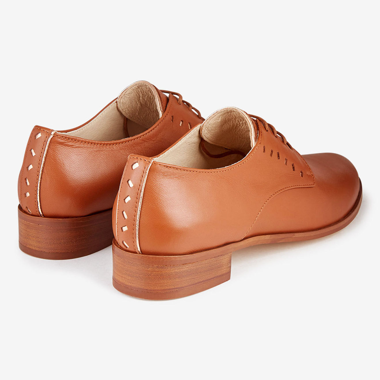 Mellow Yellow Derbies en Cuir Ficlau camel