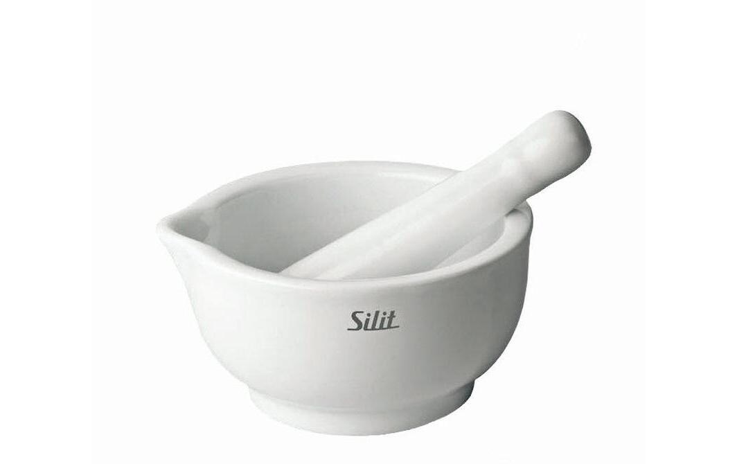 Mörser mit Stössel 10 cm, PorzellanMörser aus Porzellan, weiss