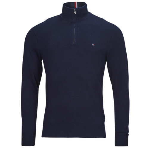 Tommy Hilfiger - PIMA ORG CTN CASHMERE ZIP MOCK - Marine