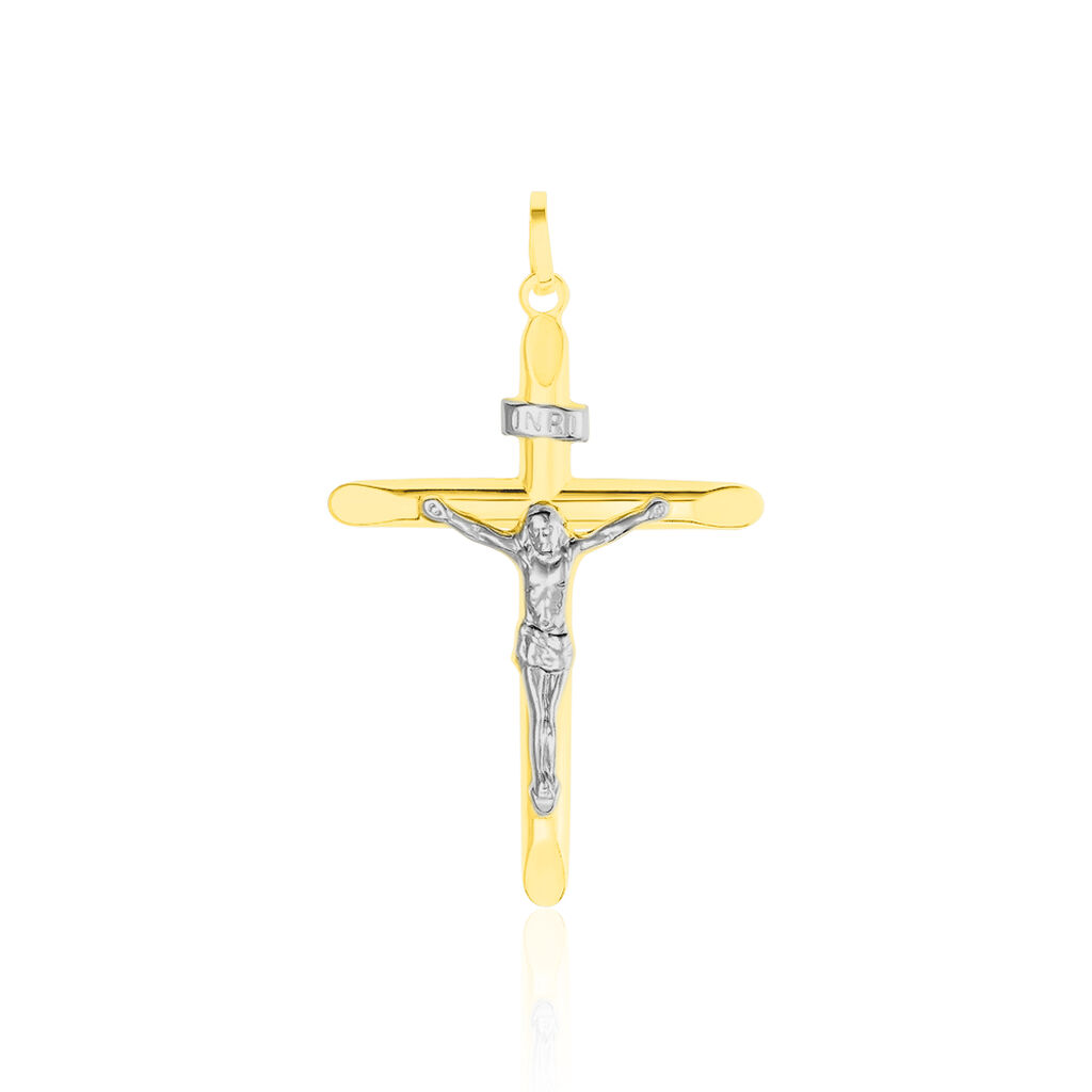 Pendentif Damian Croix Or Bicolore