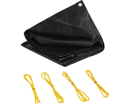 Bouwhekbescherming, bouwhekzeil 140 g/m² zwart 176 x 341 cm