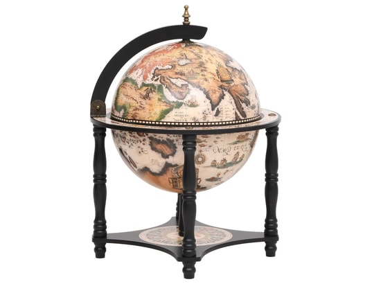 VIDAXL - Support à vin bar forme globe noir bois d'eucalyptus massif