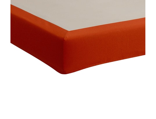 SOMEO - Cache sommier Cache-sommier intégral 100% coton orange 160 x 200