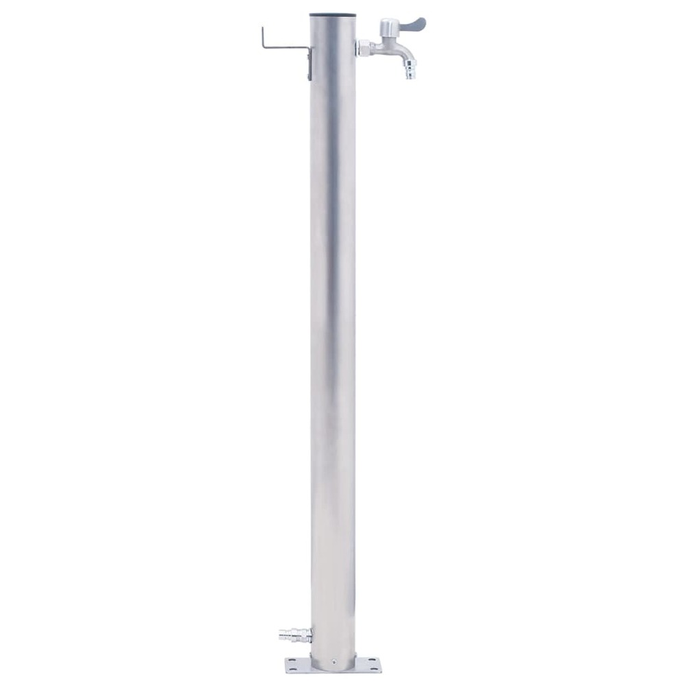 Colonne à eau de jardin 60 cm acier inoxydable rond