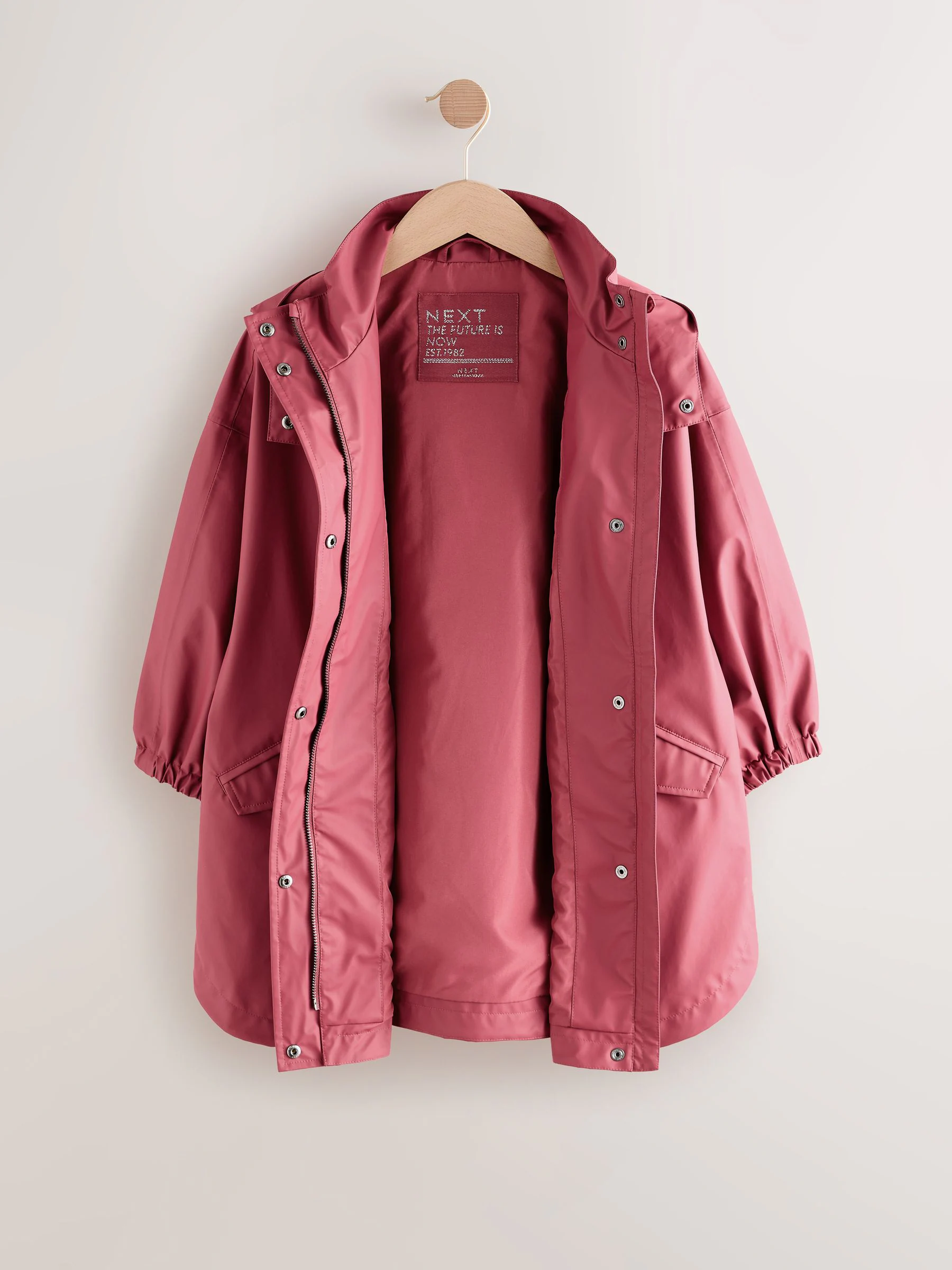 Bessenrood - Waterdichte frambooskleurige trenchcoat (3-16jr)