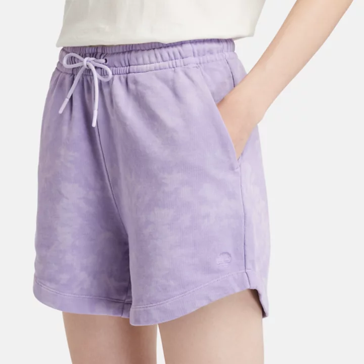 Short de survêtement tie & dye saisonnier pour femme en violet