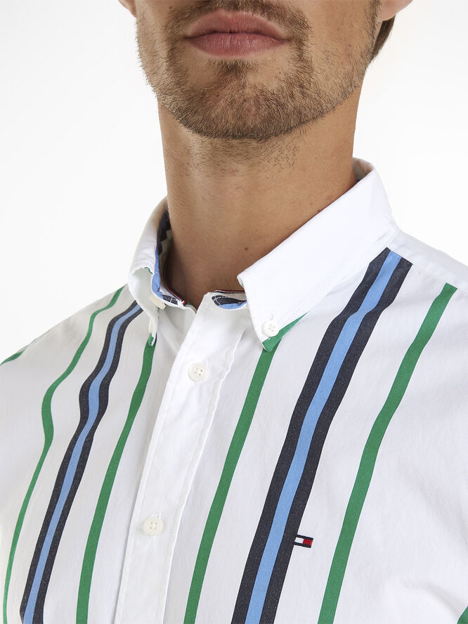 Tommy Hilfiger VERTICAL POLO STRIPE RF SHIRT Olympic green / multi
