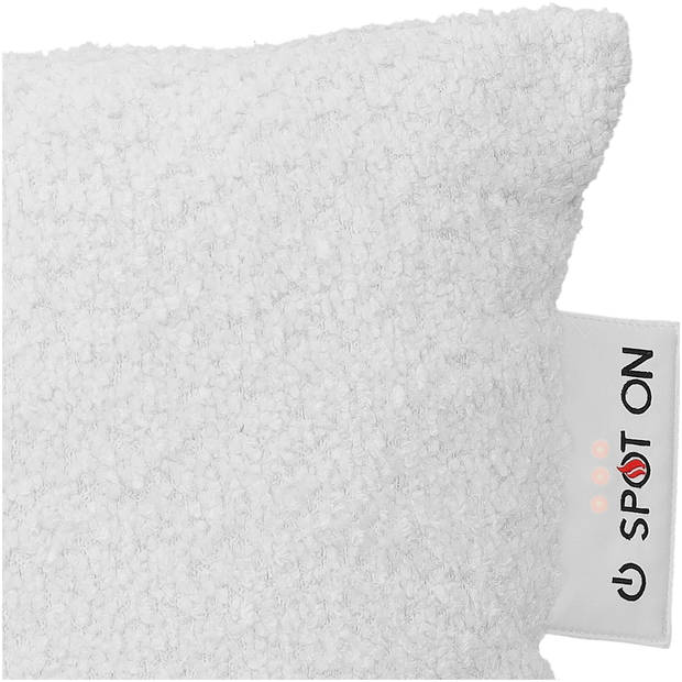 Spot On draadloos warmtekussen bouclé gebroken wit 45 x 60 cm - oplaadbaar en 3 warmtestanden
