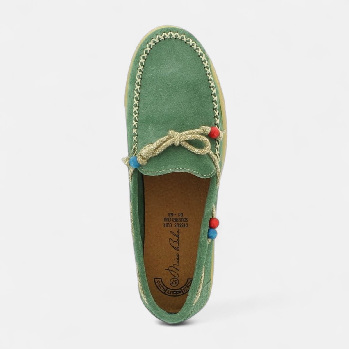 Mocassins Femme en cuir vert