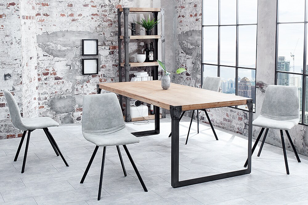 riess-ambiente Stuhl AMSTERDAM CHAIR - Retro stone grau Designklassiker pflegeleicht Esszimmer