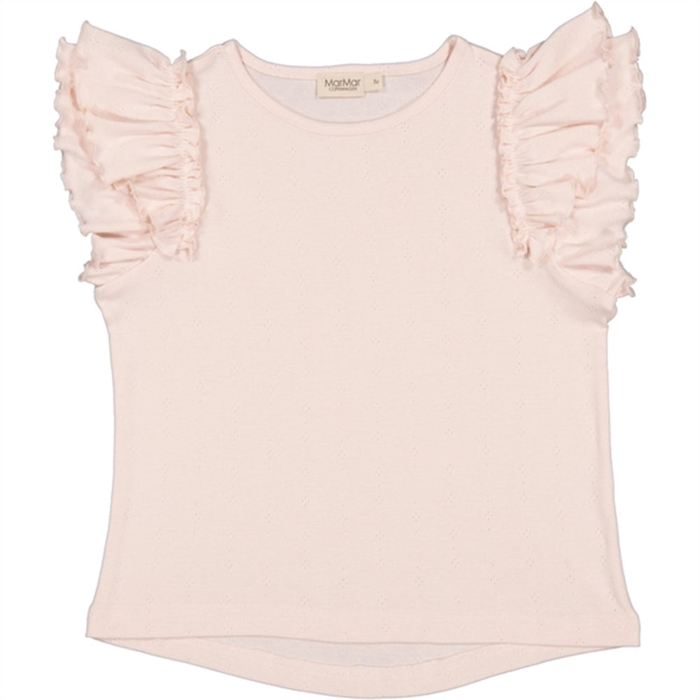 Modal Pointelle Pink Dahlia Tavora Frill T-shirt