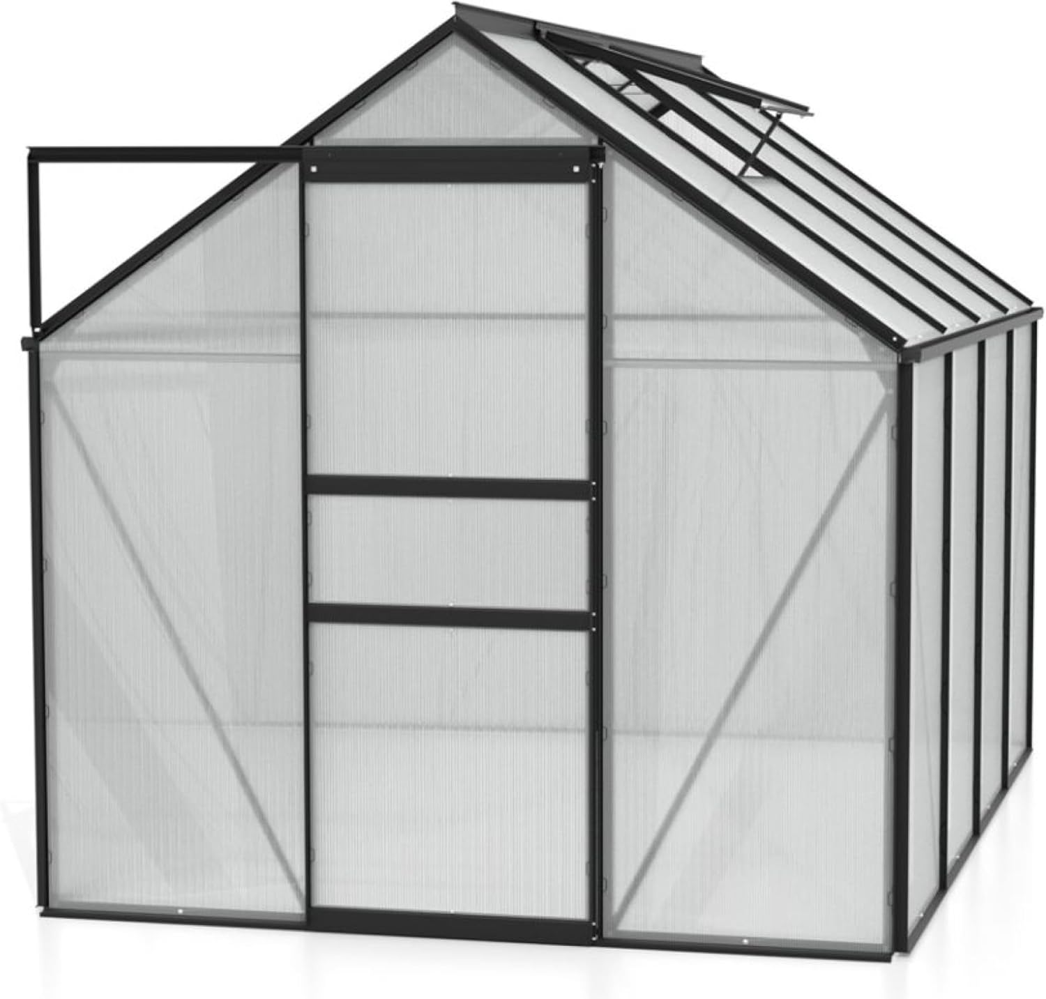 Vitavia Gewächshaus Venus 5000', schwarz, 5,0 m², 4 mm HKP | Wetterfestes & stabiles Treibhaus | Perfekt für Gemüse & Pflanzen | Robust & langlebig