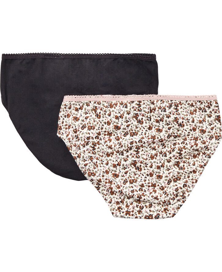 Magasin du Nord Collection Girls Briefs 2-Pack Brown mini flower / black