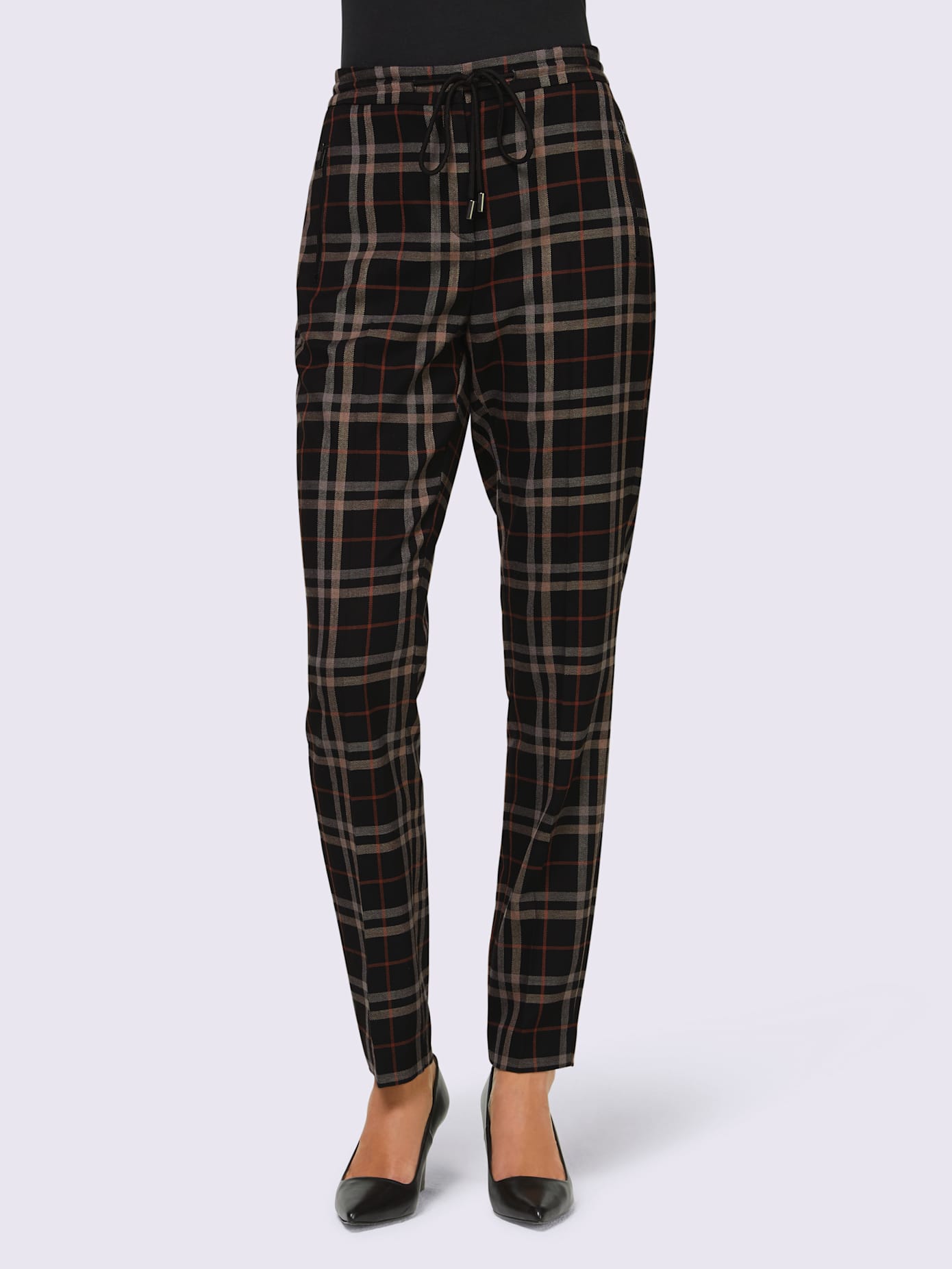 Pantalon ceinture élastique, coulisse et lien à nouer