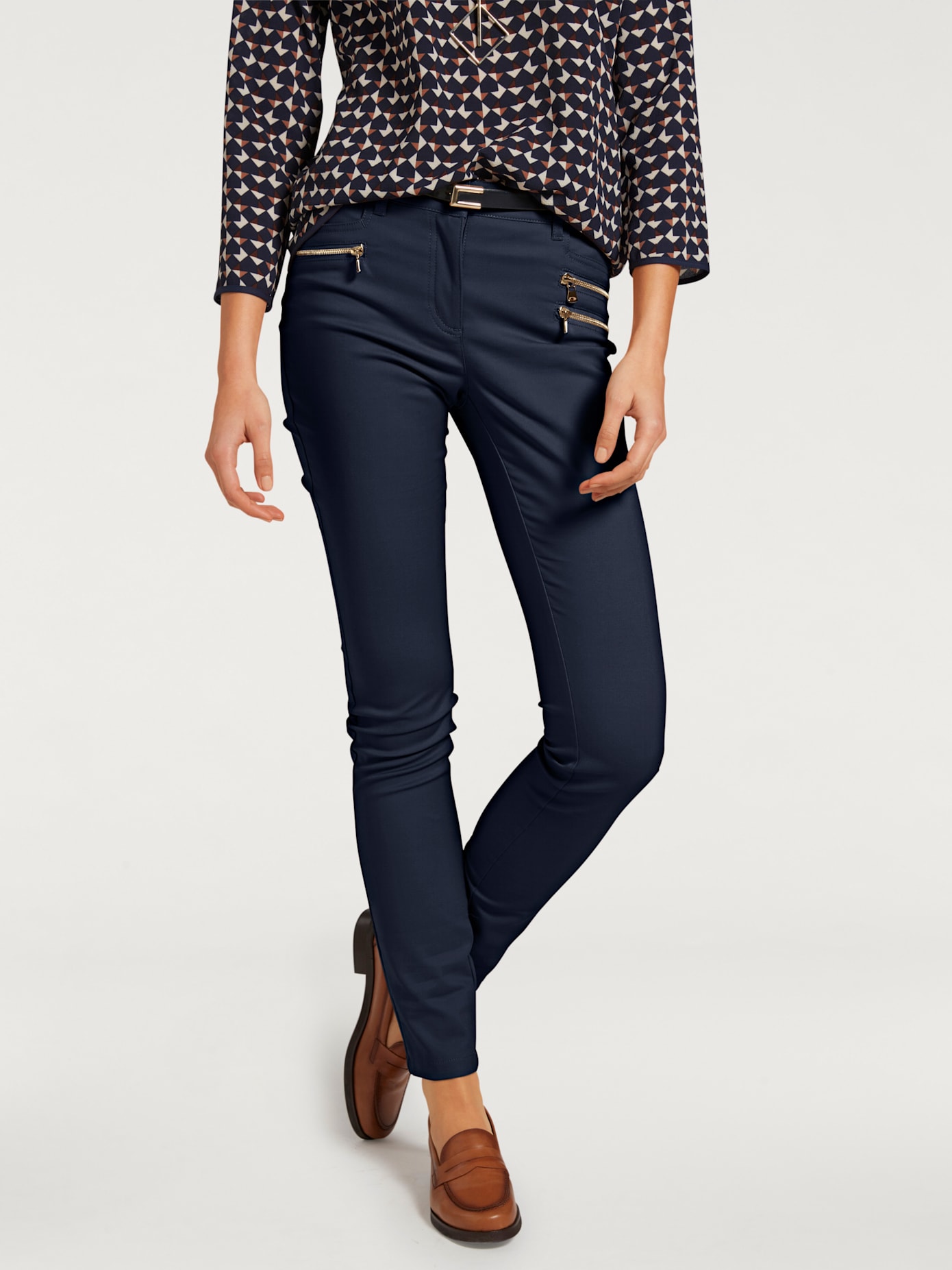 Pantalon effet ventre plat extensible