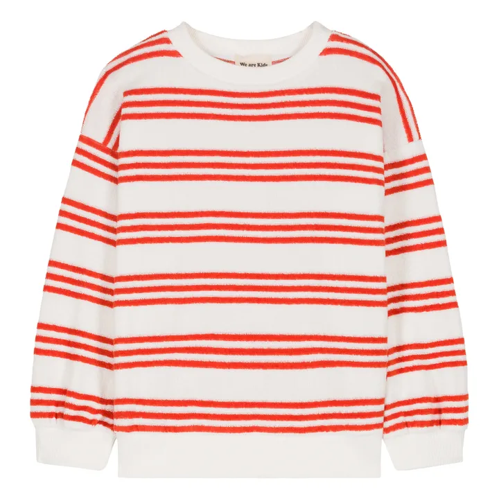 We Are Kids Sweat Nat Rayure Eponge Bio | Rouge