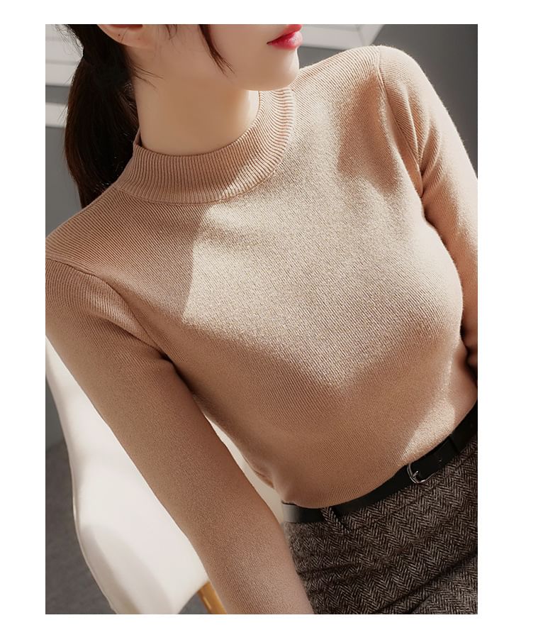 EFO - Lange mouwen, getailleerd, effen, slim fit gebreide top