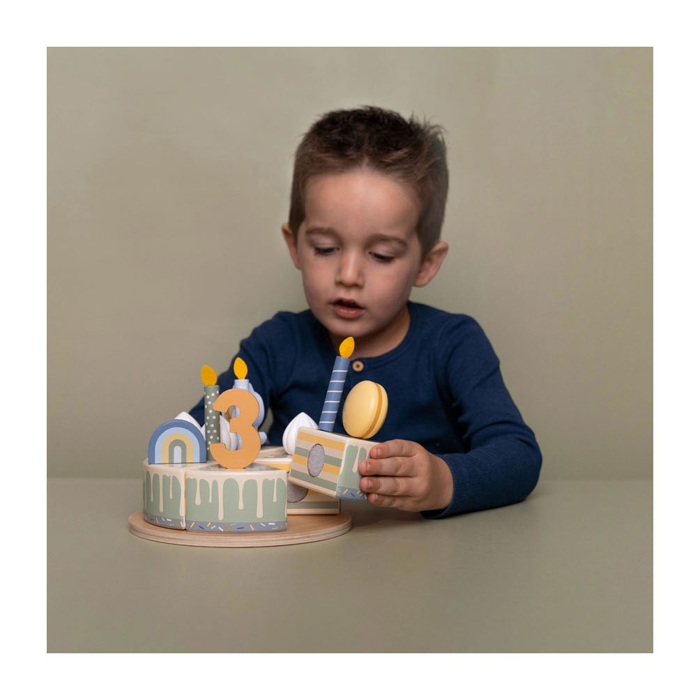 Little Dutch Houten Verjaardagstaart Blauw FSC
