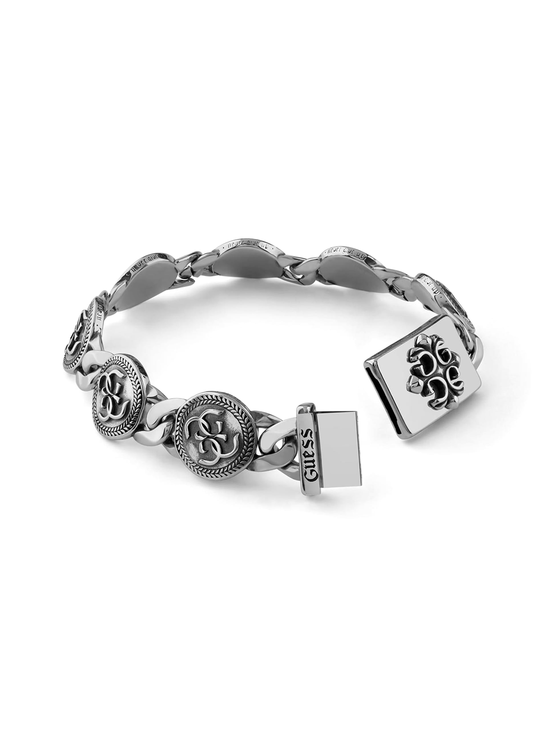 Pulseira Quattro G Coin em tom prateado