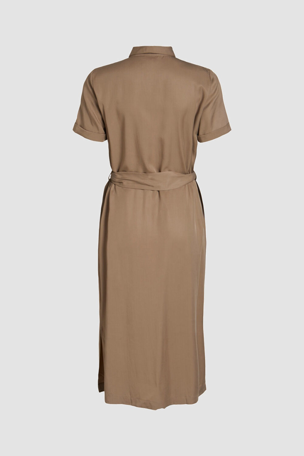 Vestido longo tipo camisa - Cinza