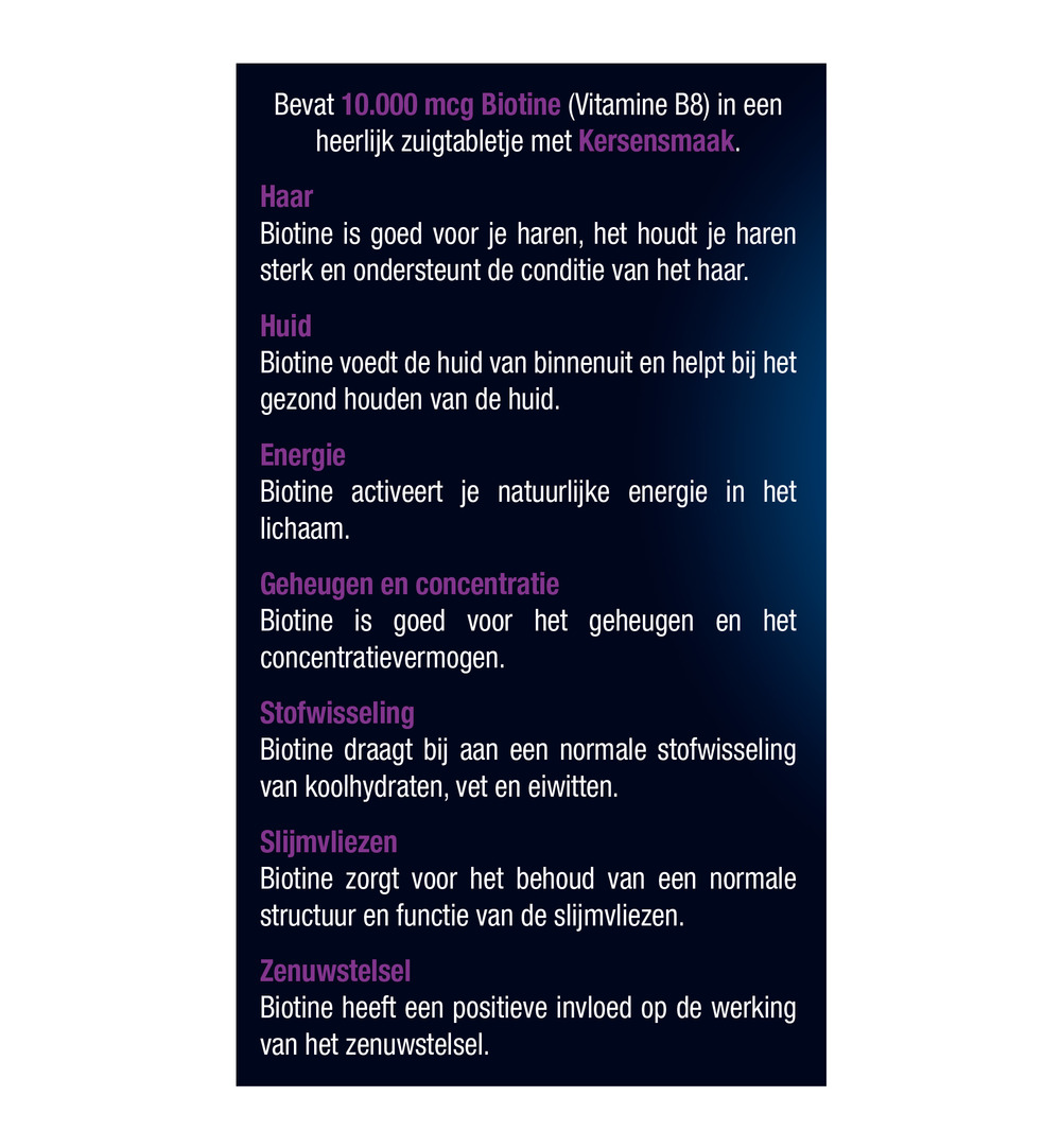 Lucovitaal Biotine 10.000mcg Forte (60 zuigtabletten)