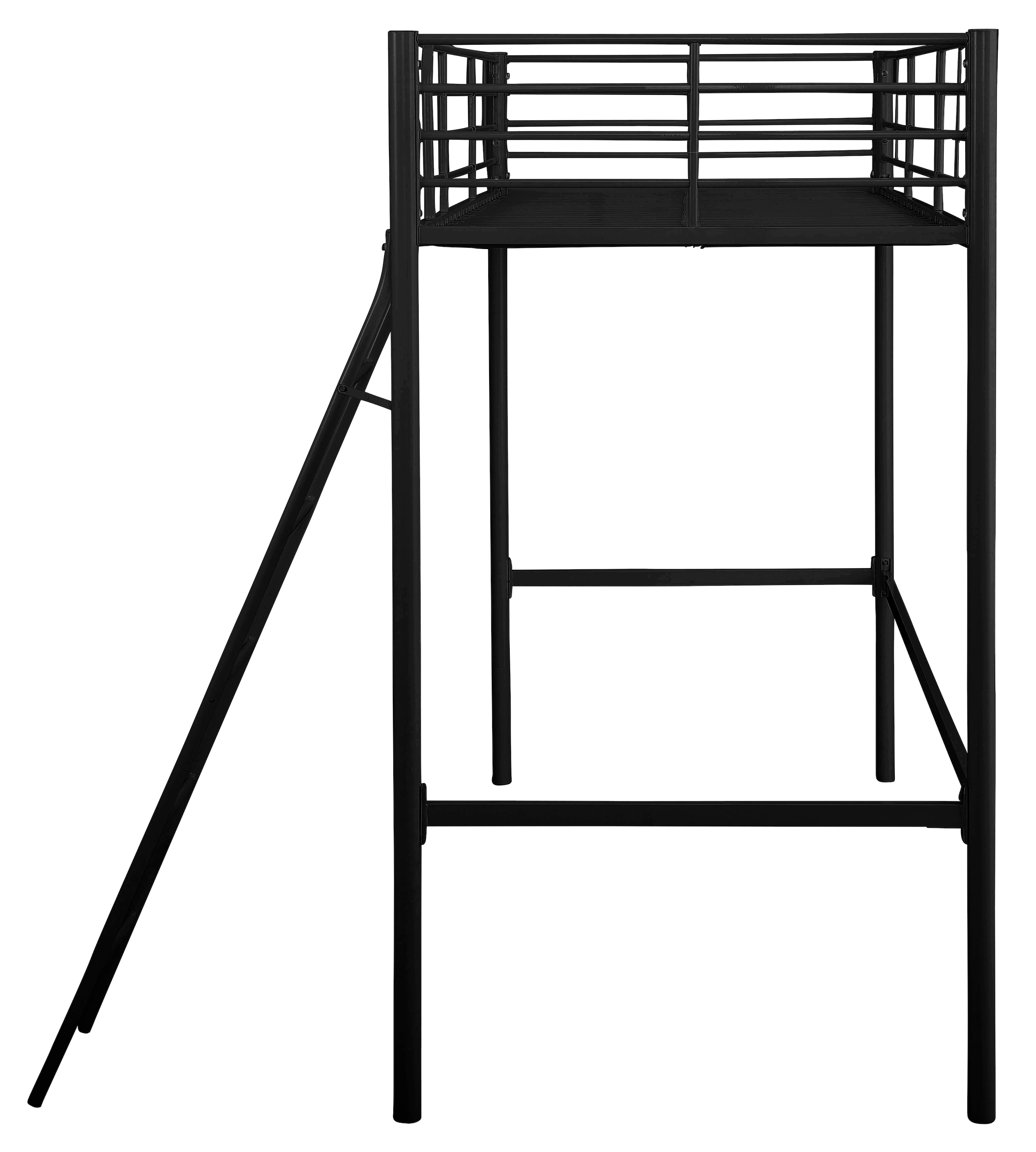 Home affaire Hochbett »Hayo, Topseller! Zeitloses Metallbett, in mehreren Farben« Gesamtmasse (B/T/H) ca. 208/159/186 cm,  inkl. Lattenrost, Absturzsicherung und Leiter aus Metall