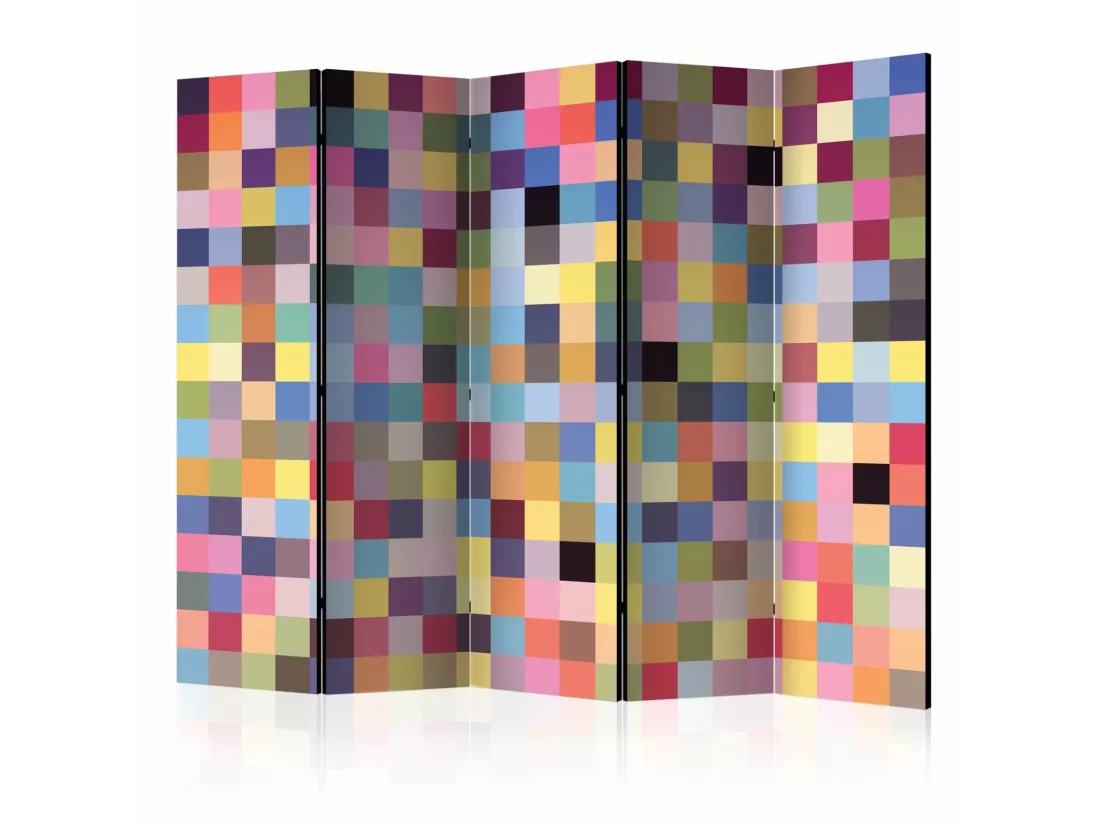 Paravent 5 Volets aux Couleurs Variées pour Déco Moderne