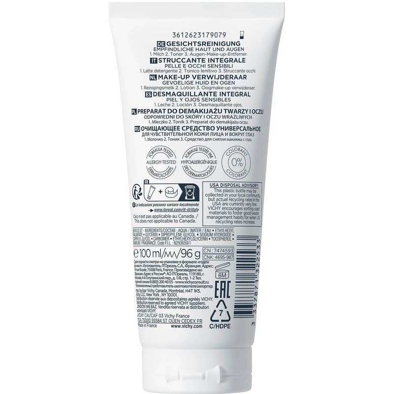 Vichy Pureté Thermale 3-In-1 Step Cleanser Sensitive Skin 100 ml