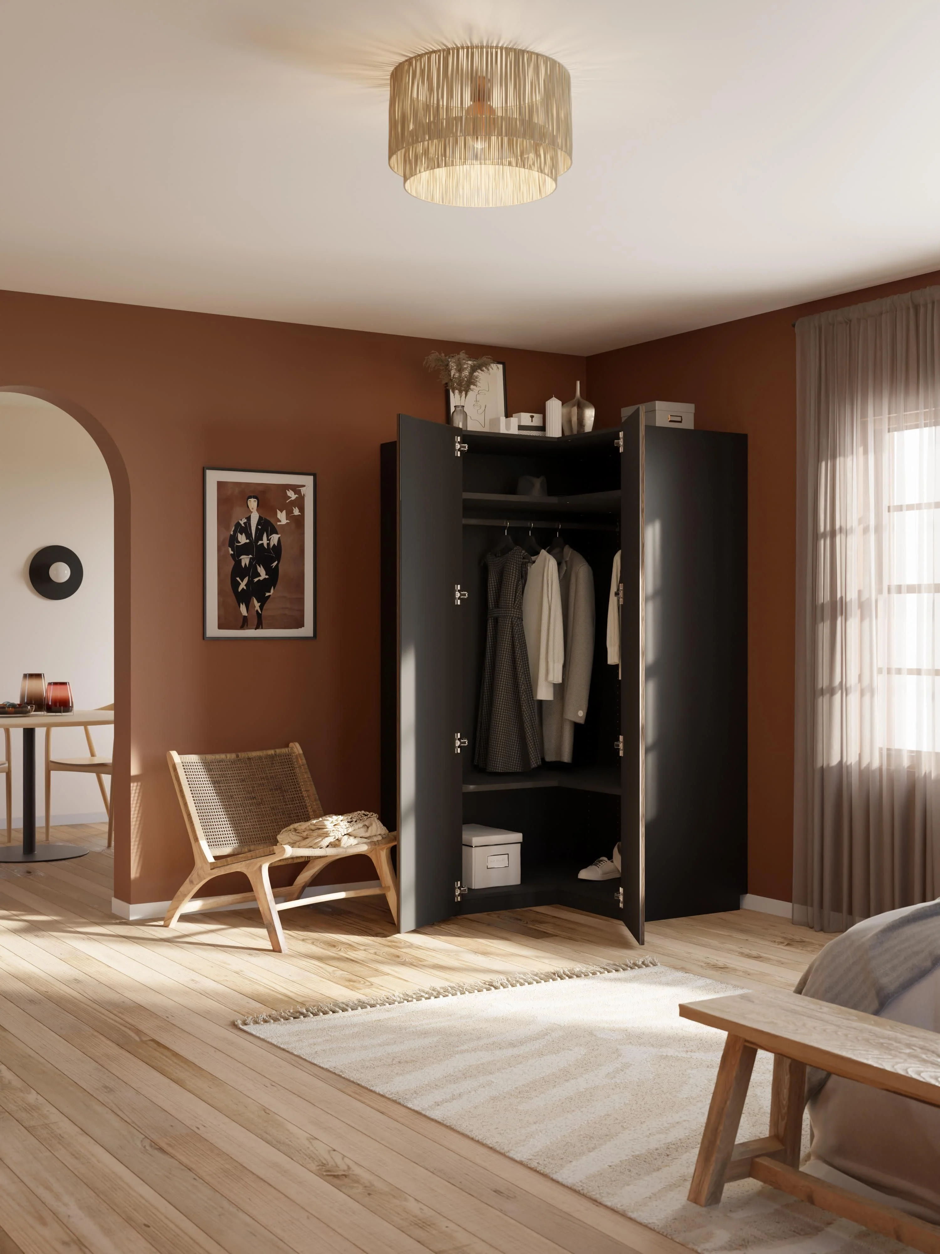 Modulaire hoekkast Simone, 115 cm breed