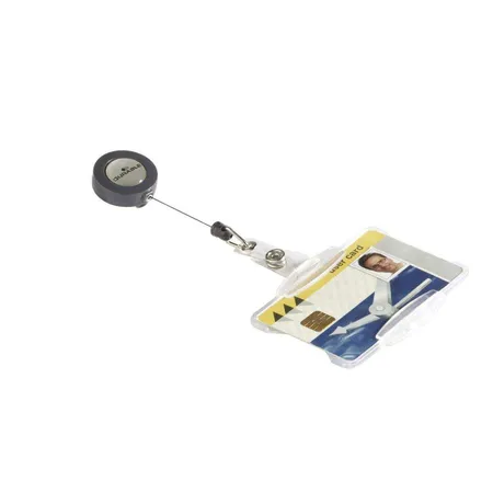 Durable Namensschild mit Ausweiskartenhalter für Betriebs-/Sicherheitsausweis, transparent, 10 Stück