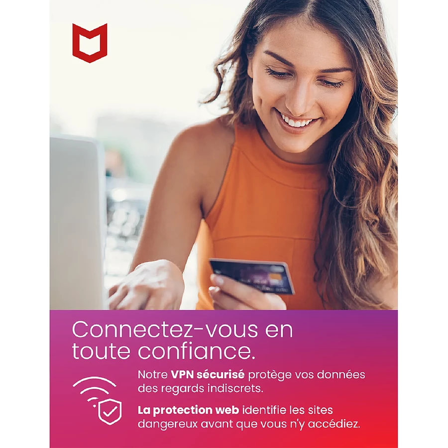 McAfee Total Protection - Licence 1 an - 5 postes - A télécharger
