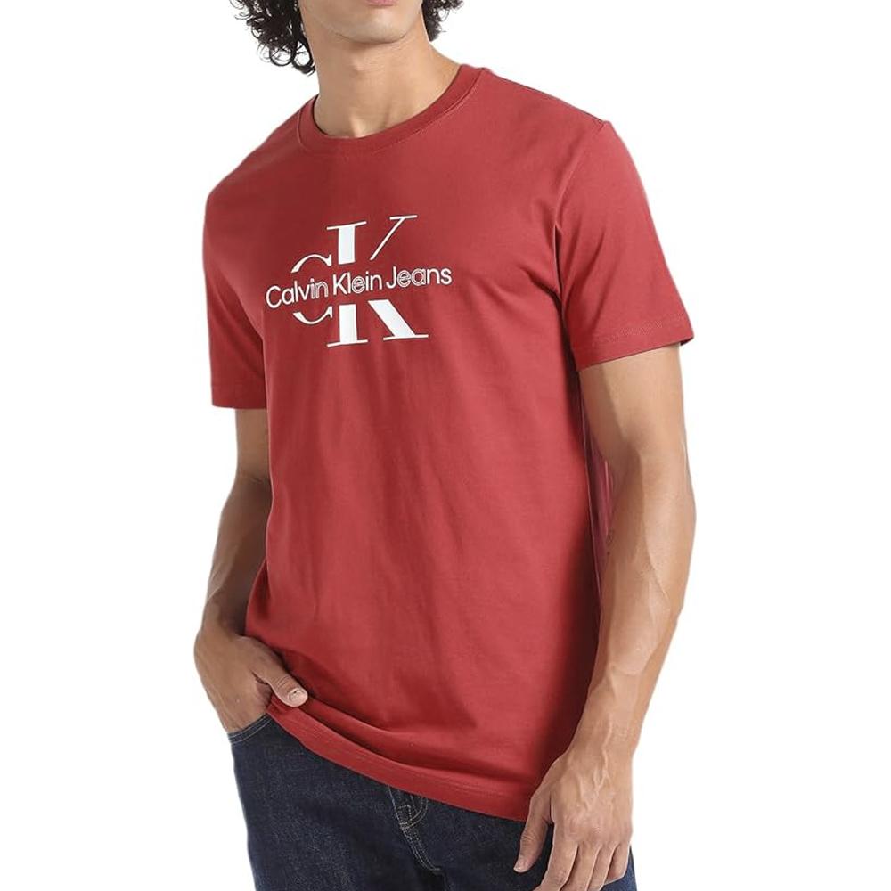 Calvin Klein Jeans T-shirt Rouge/Blanc Homme Calvin Klein Jeans Disrupted