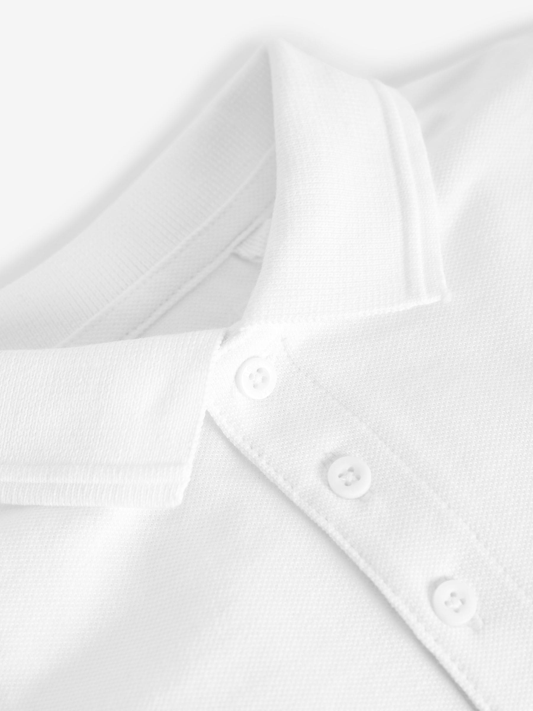 Wit - Verpakking van 5 katoenen poloshirts met korte mouwen voor school (3-16jr)