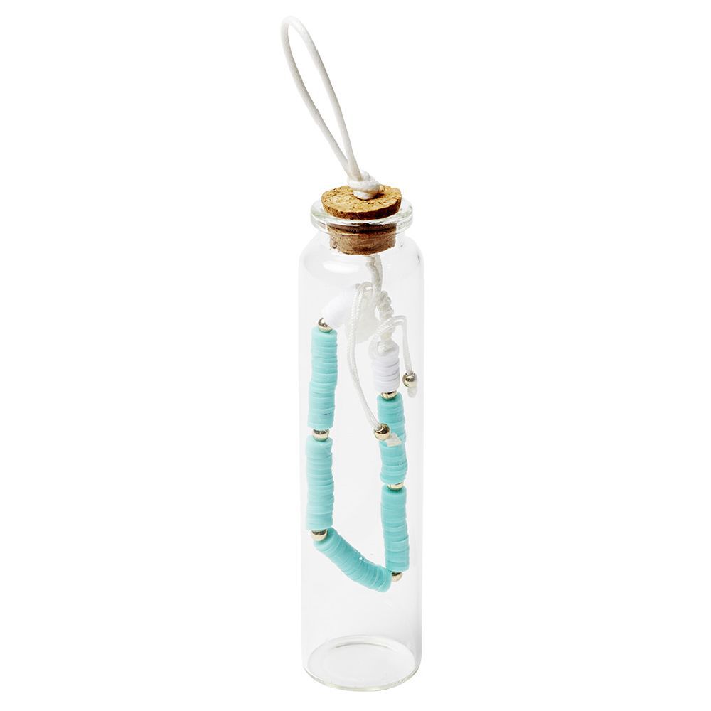 Bracelet ajustable perle plage dans fiole en verre
