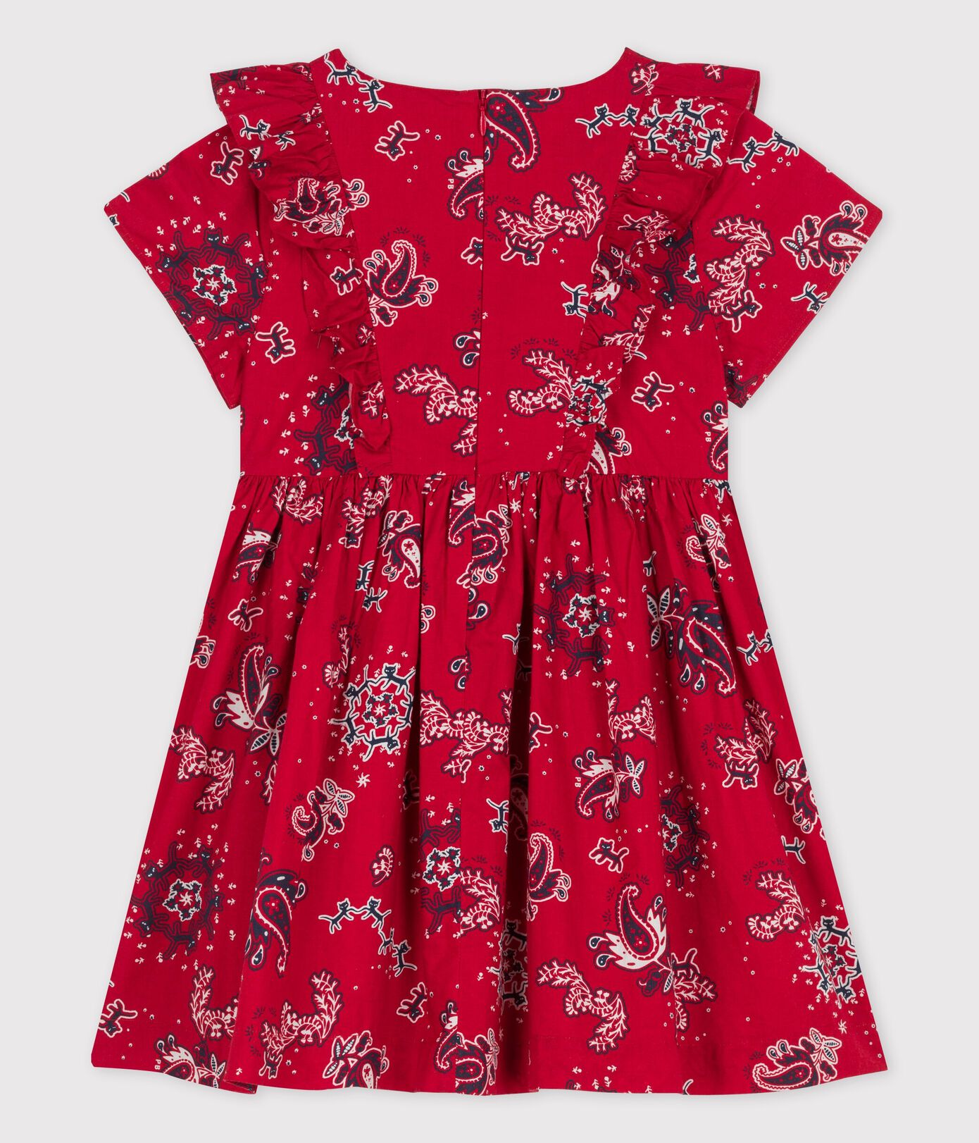 Robe manches courtes en popeline enfant fille