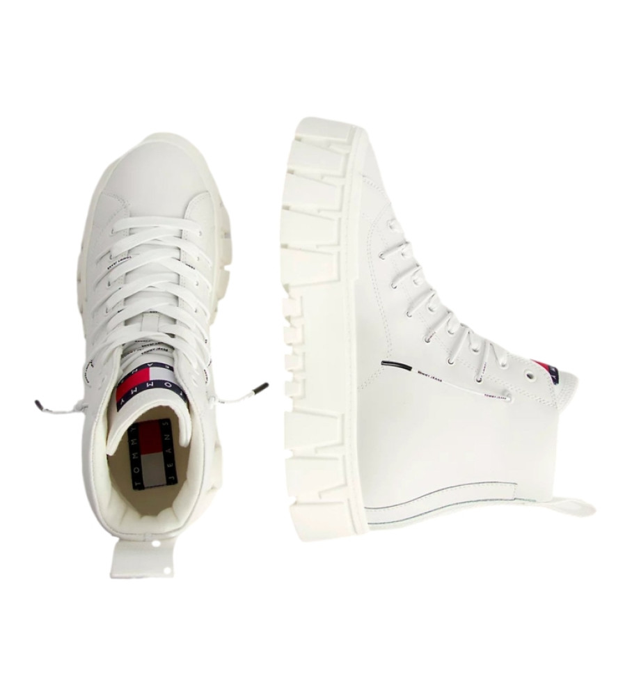 Tênis plataforma de couro branco Tommy Jeans