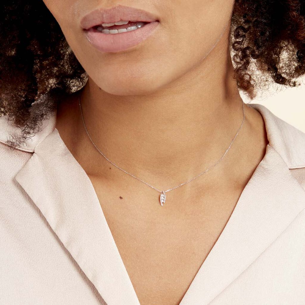 Collier Eternite Or Blanc Diamant
